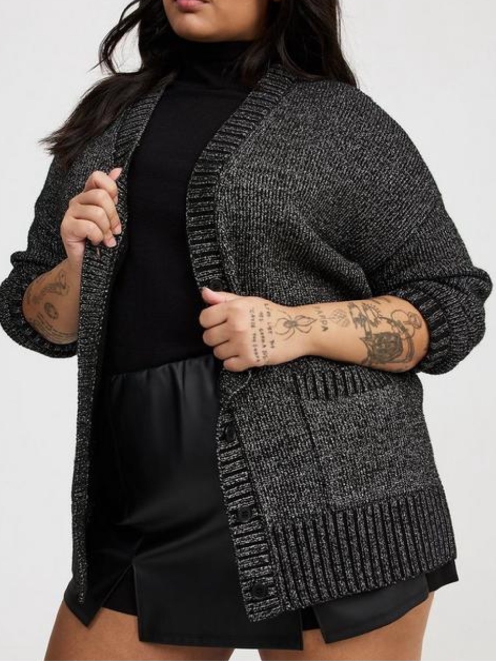 NWT Torrid Metallic Boyfriend Cardigan size 3 3X 22 24